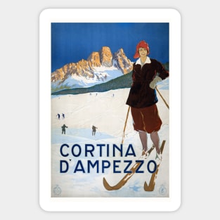 Cortina d'Ampezzo Italy Vintage Poster 1923 Sticker